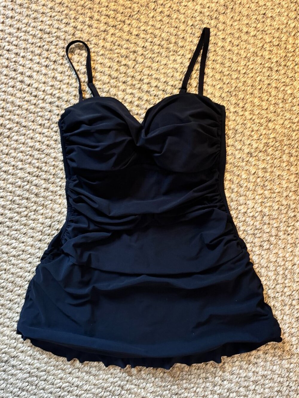 Profile by Gottex Tutti Frutti Bandeau Shirred Swimdress Black , 10